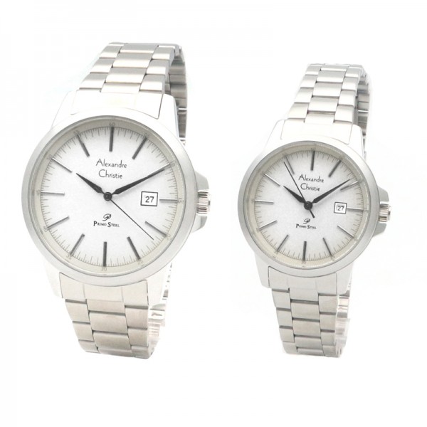 Alexandre Christie AC 1008 Silver White Couple